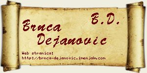 Brnča Dejanović vizit kartica